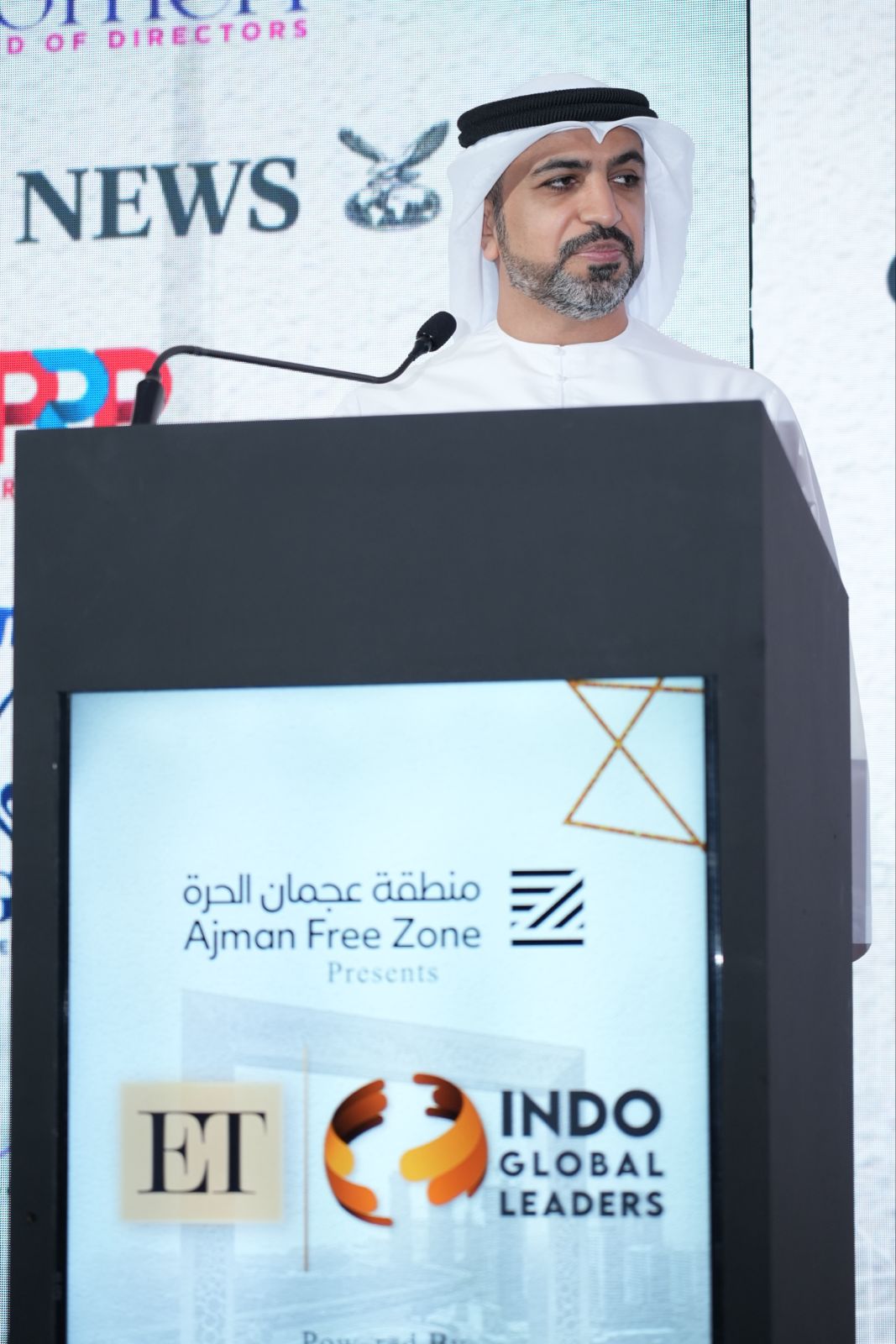 Speaker at the podium during a session at ET Indo Global Leaders 2026