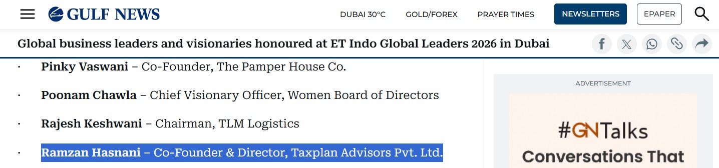 Gulf News winners list naming Ramzan Hasnani