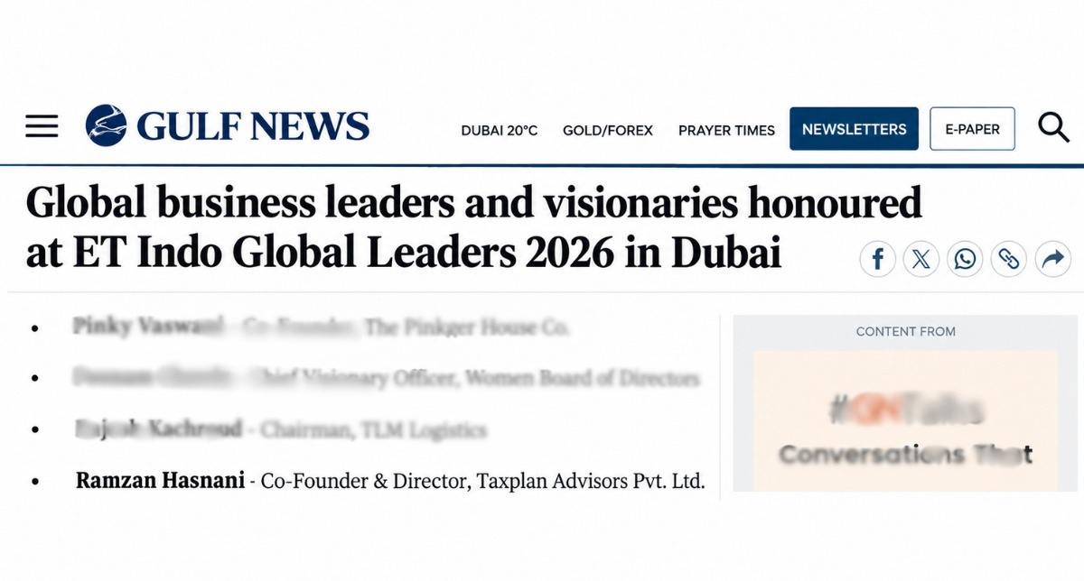 Visual summary for Ramzan Hasnani Recognised Among Winners at ET Indo Global Leaders 2026 in Dubai